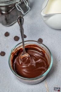 Smooth chocolate sauce in a bowl