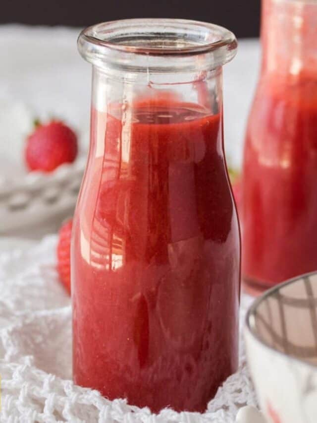 strawberry sauce in a glass