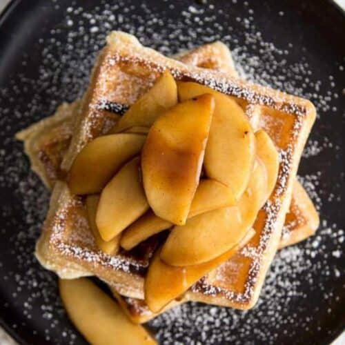 sauteed apples over waffles