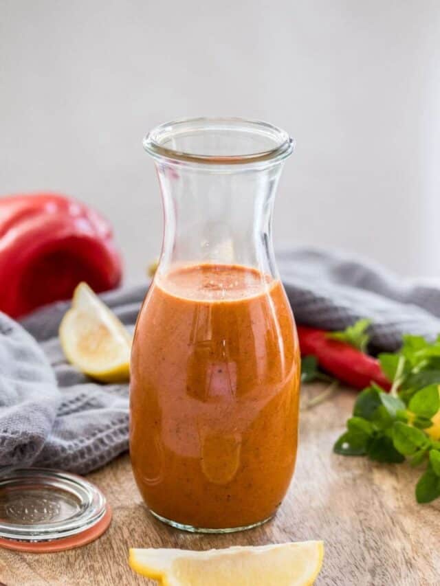 Peri Peri sauce in a glass jar.