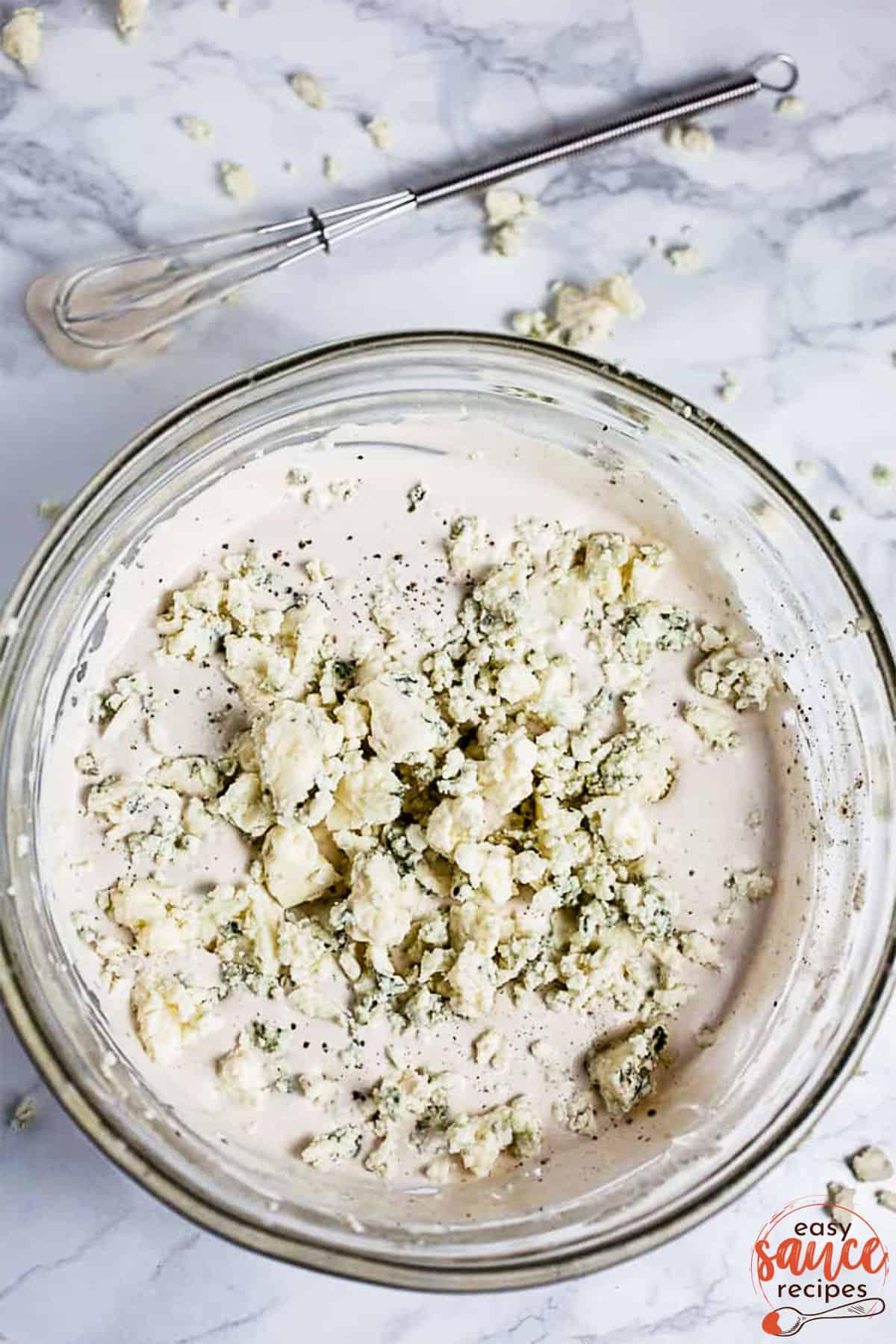 blue cheese crumbles in the dressing base
