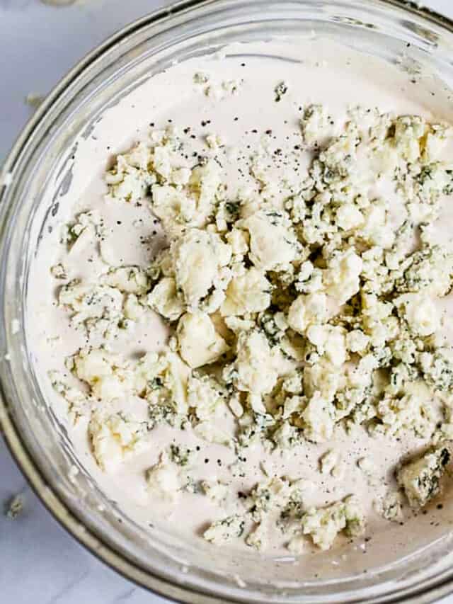 blue cheese crumbles in the dressing base