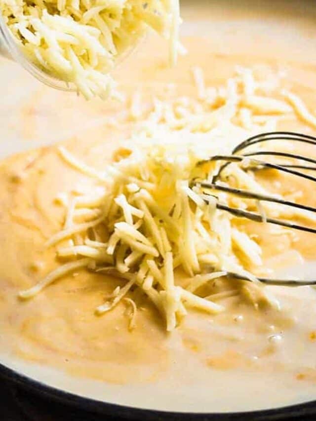 Creating a cheese sauce with a roux by adding cheese to roux