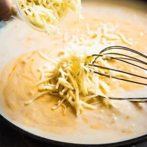 Creating a cheese sauce with a roux by adding cheese to roux