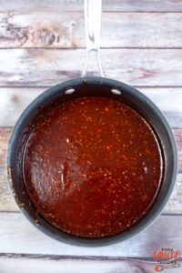 bbq sauce in a deep saucepan