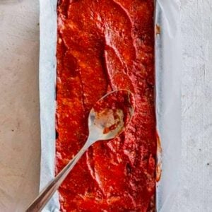 meatloaf glaze spread over meatloaf