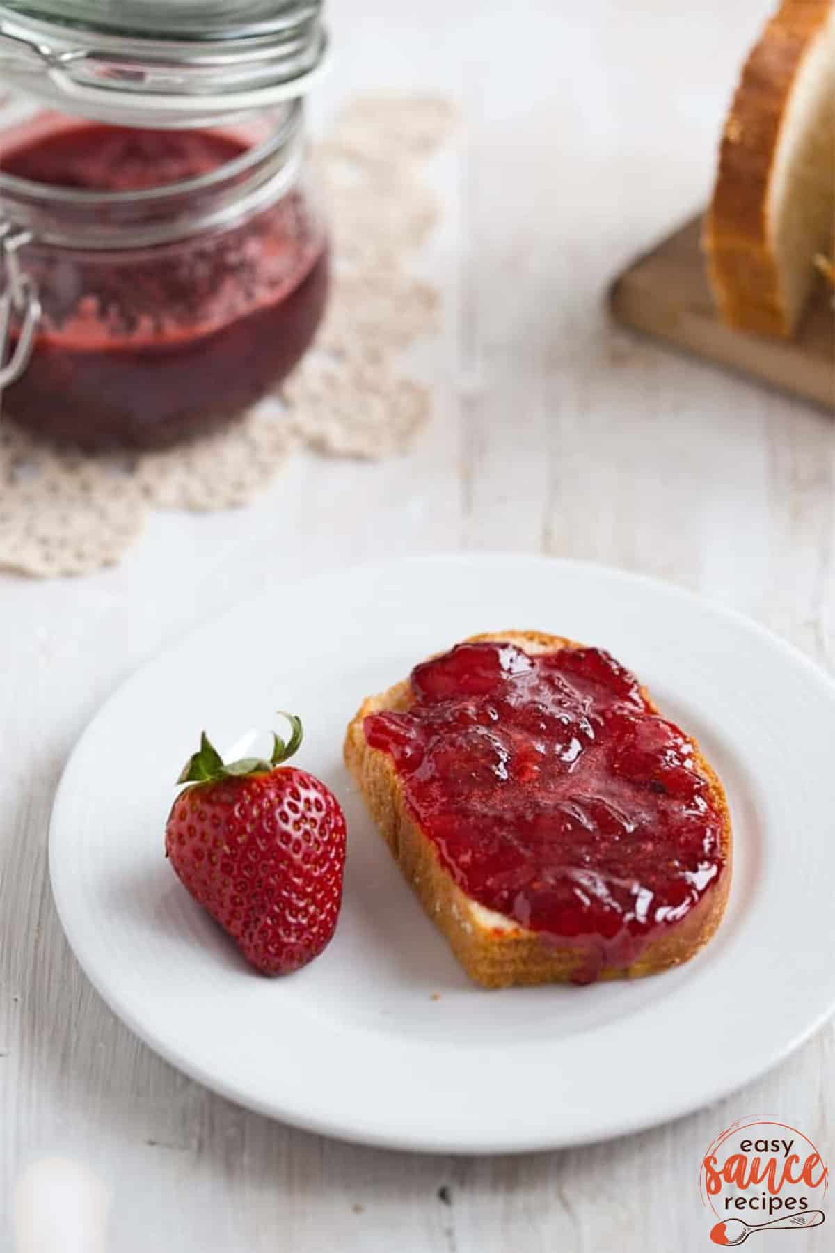 strawberry jam spread on toast