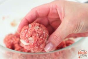 rolling meatballs by hand