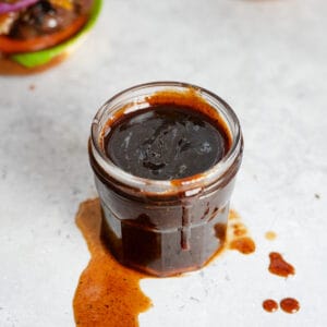 bbq sauce in a clear jar